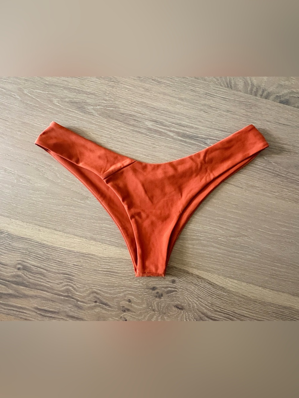 Women’s Rust Orange Bikini Bottom - V-Cut Swimwear. Sized Medium & Cheeky.